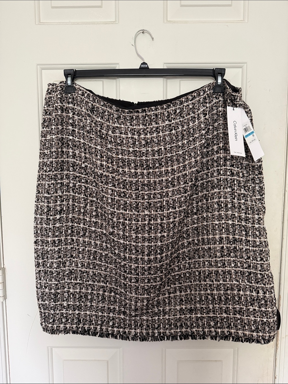 Calvin Klein Black & White Tweed Mini Skirt